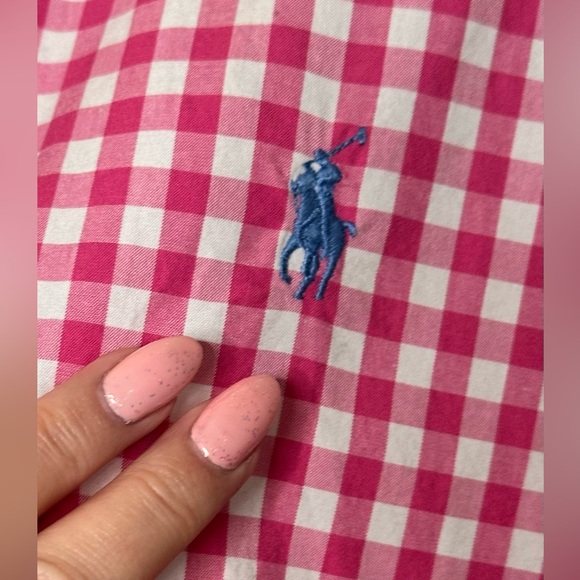 Boy’s Ralph Lauren 100% Cotton Pink & White Check Button Down Shirt Si… - Picture 5 of 9